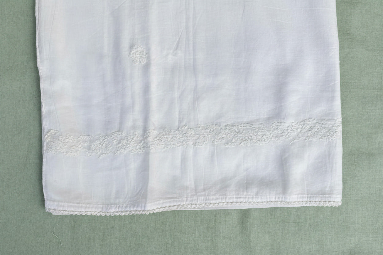 LUCKNOWI MUL COTTON CHIKANKARI DUPATTA