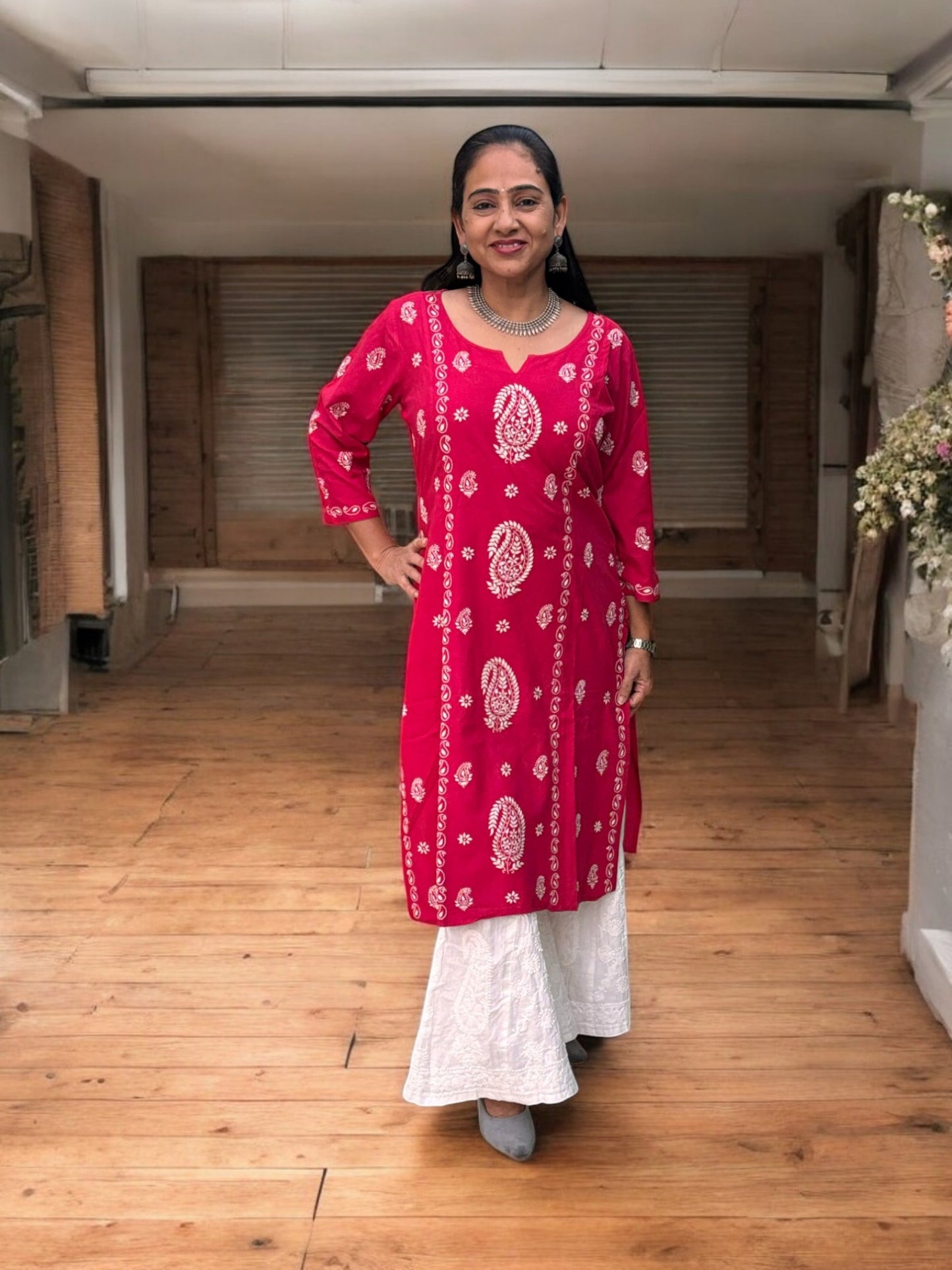 EXCLUSIVE MAGENTA PINK HANDCRAFTED KURTI