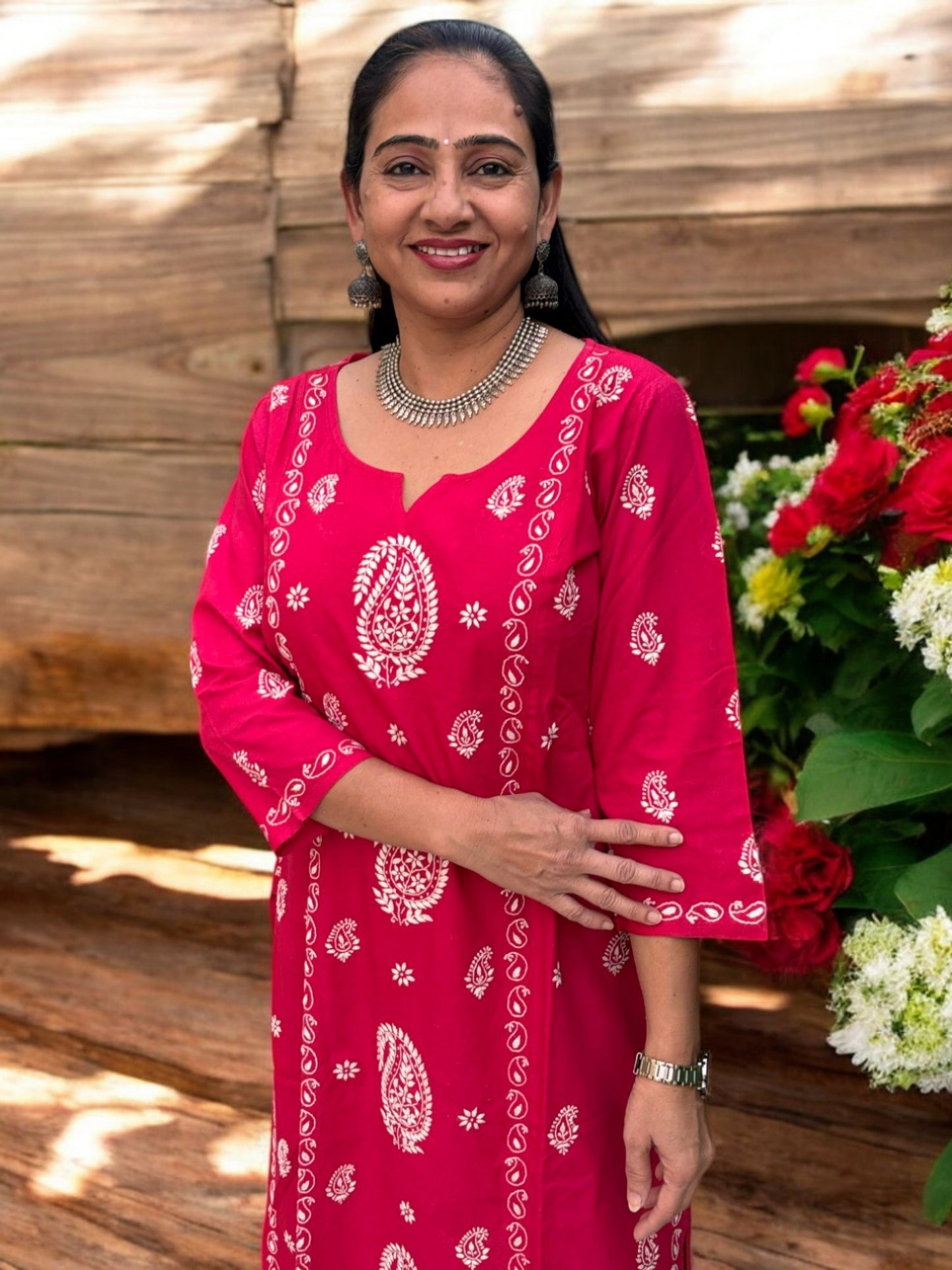 EXCLUSIVE MAGENTA PINK HANDCRAFTED KURTI