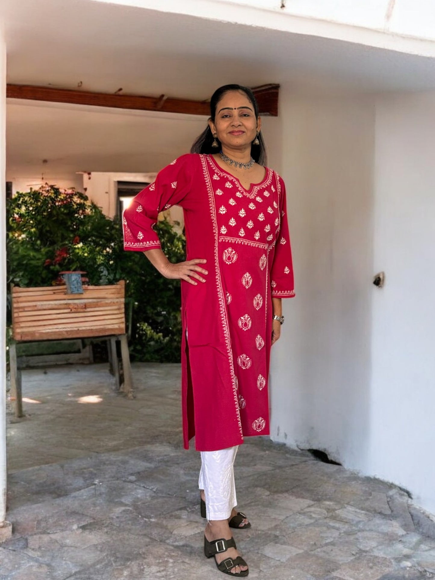 EXCLUSIVE MAGENTA PINK HANDCRAFTED KURTI