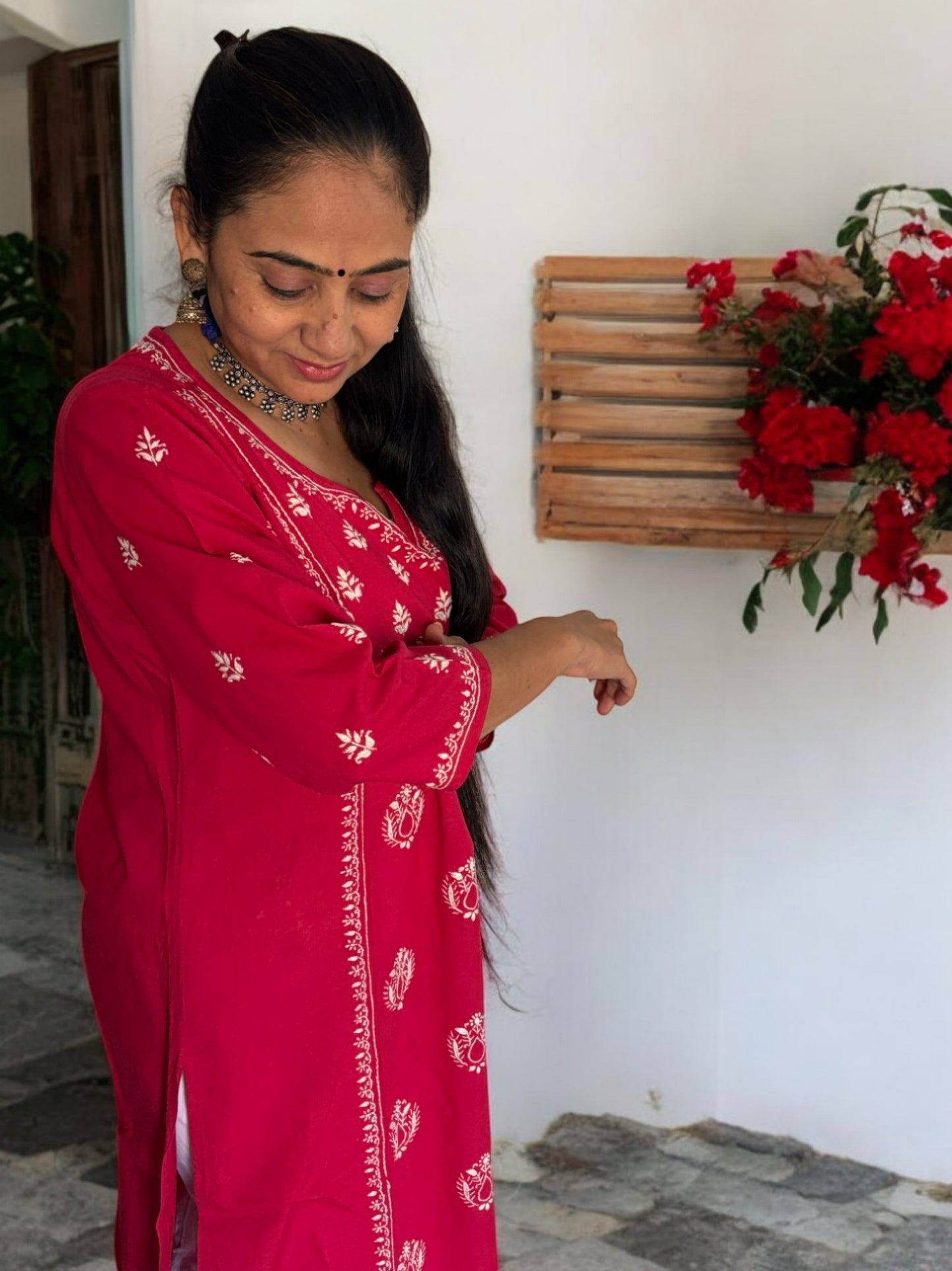 EXCLUSIVE MAGENTA PINK HANDCRAFTED KURTI