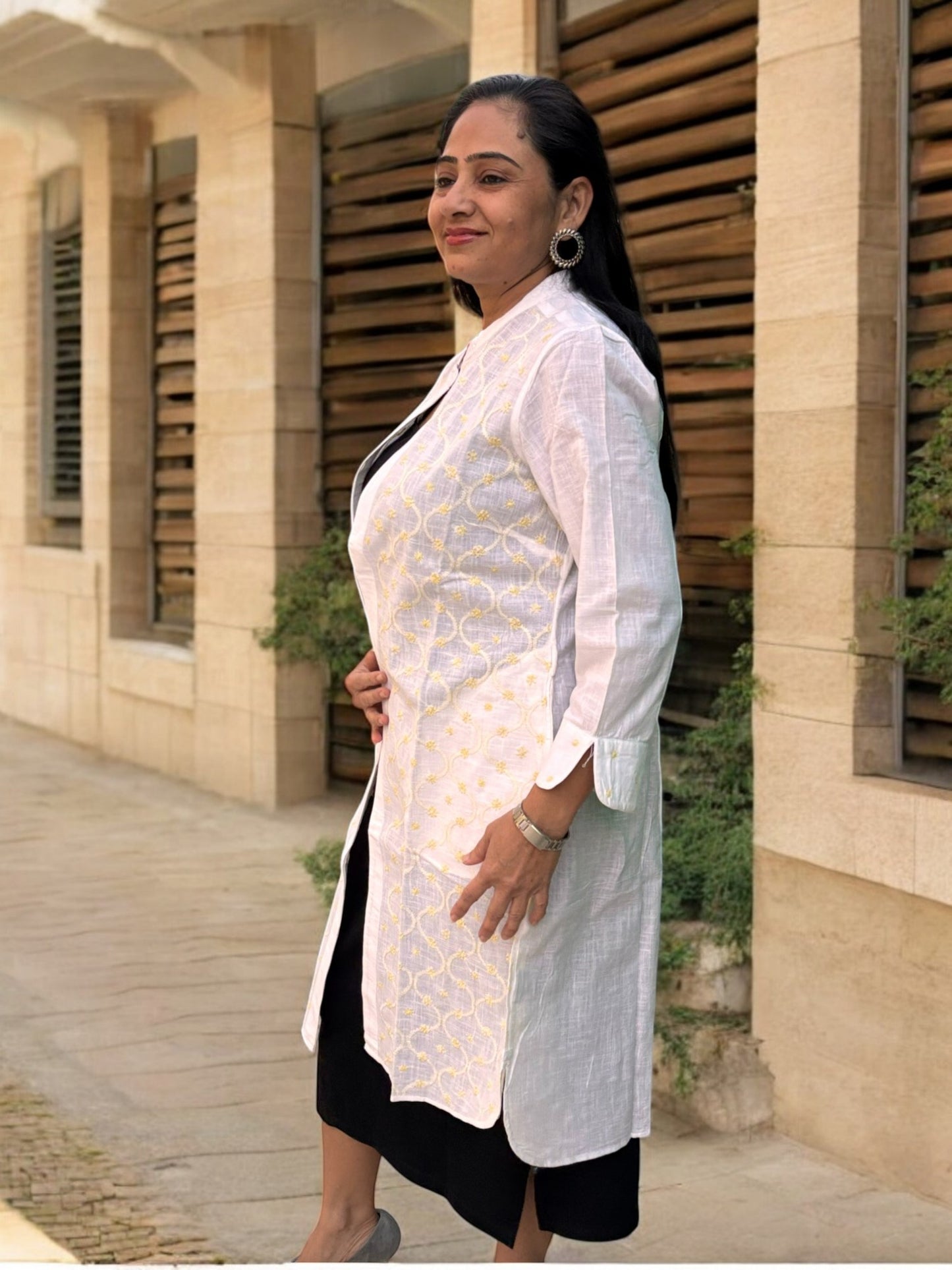 PREMIUM COTTON YELLOW HANDCRAFTED JACKET