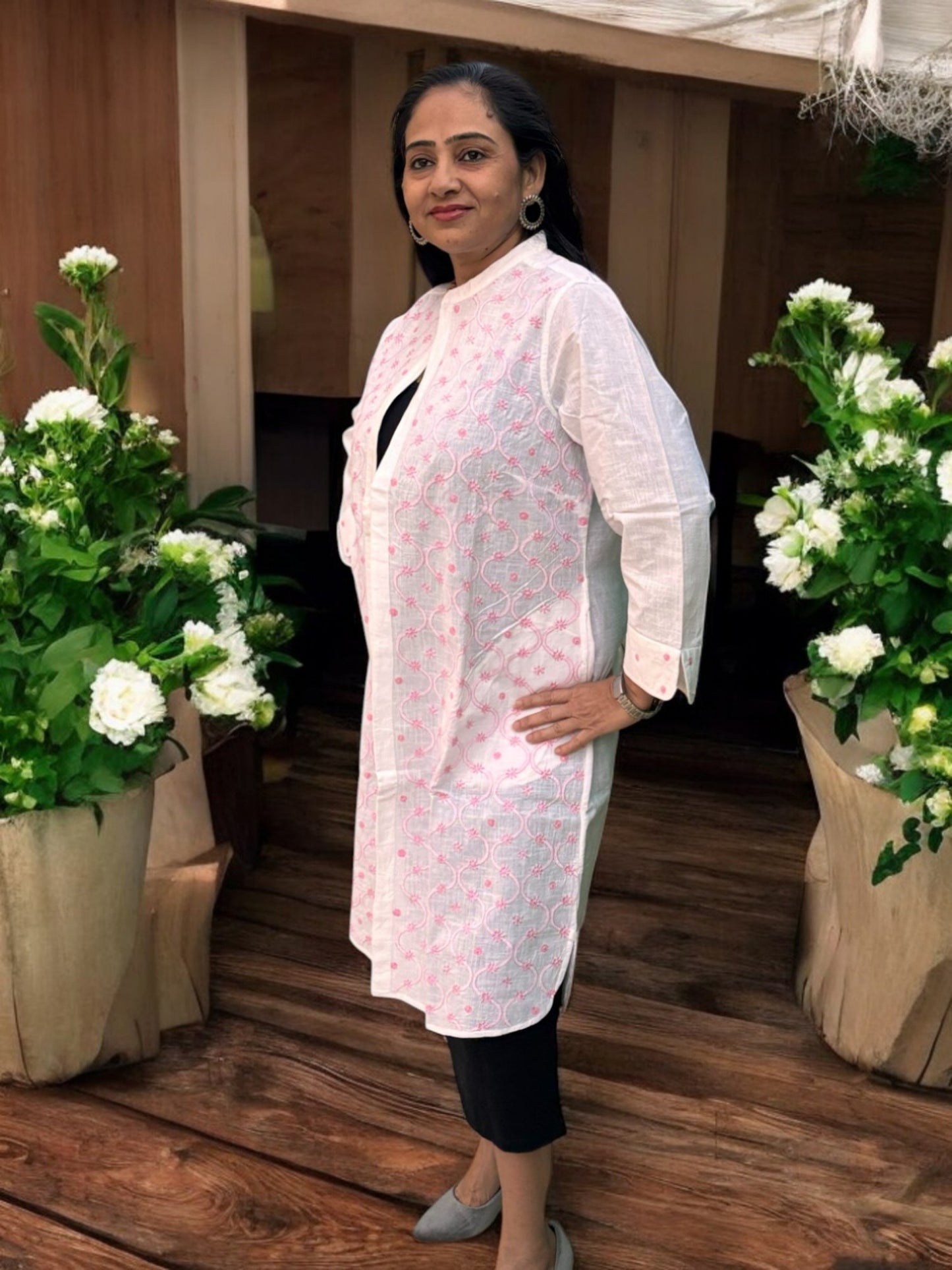 PREMIUM COTTON PINK HANDCRAFTED JACKET