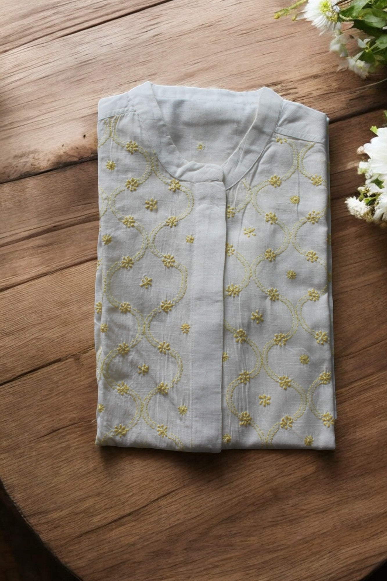 PREMIUM COTTON YELLOW HANDCRAFTED JACKET