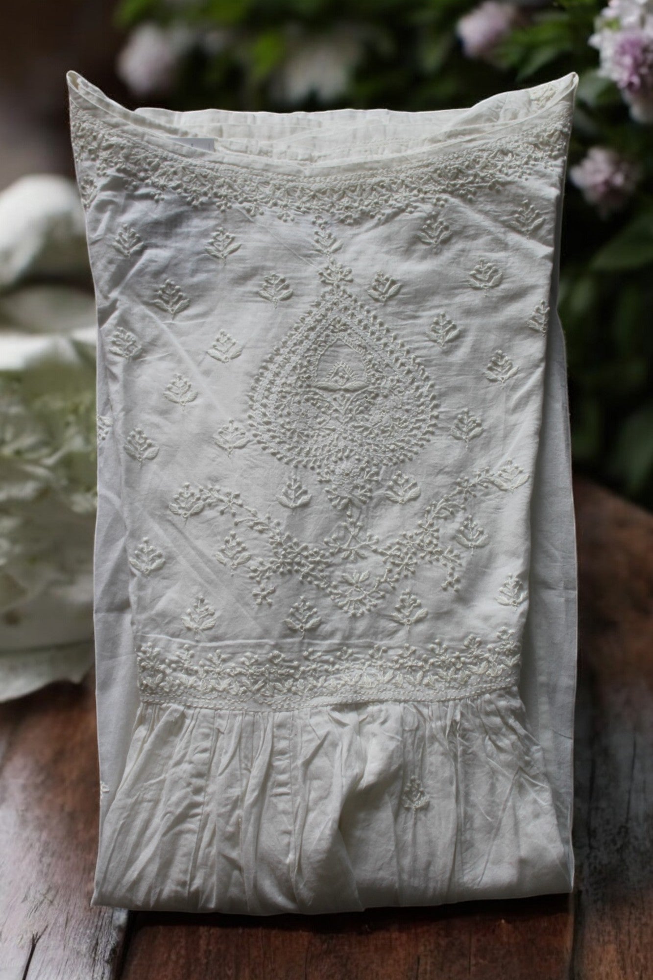 WHITE PREMIUM COTTON HANDCRFTED SHORT KURTI