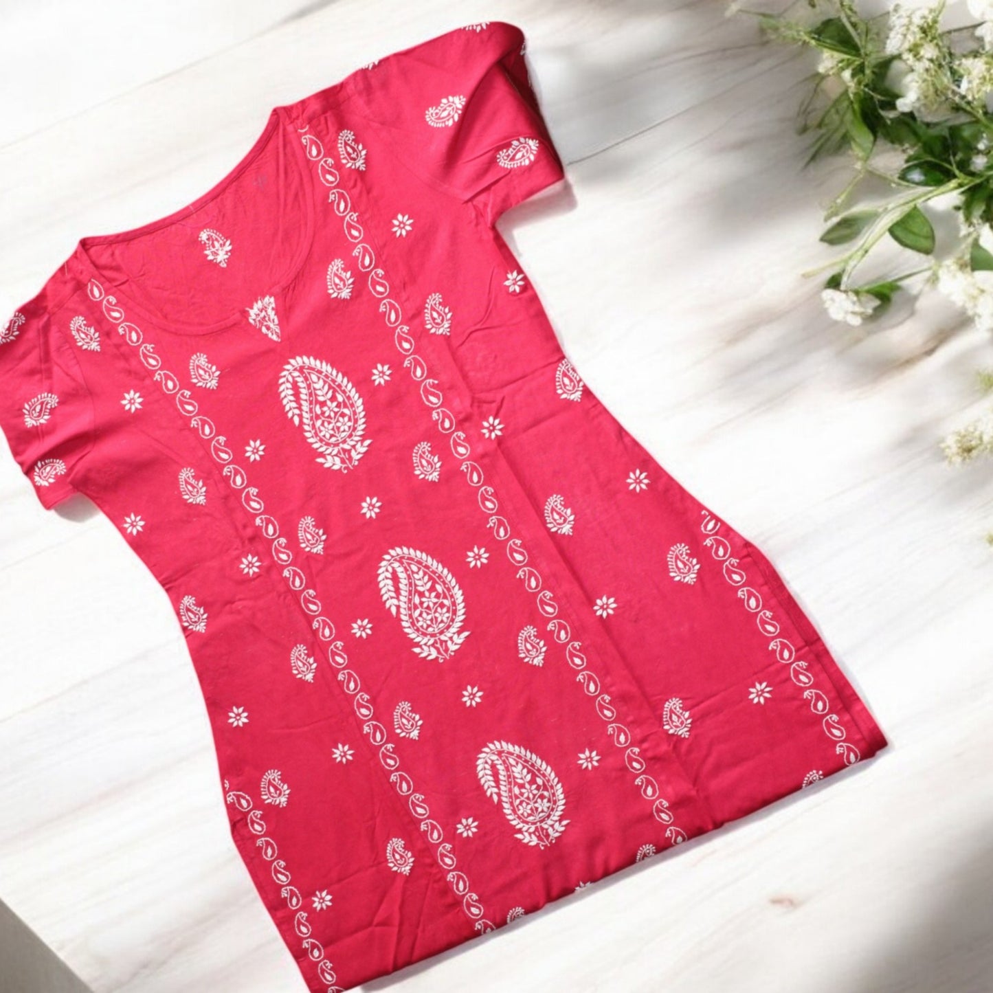 EXCLUSIVE MAGENTA PINK HANDCRAFTED KURTI