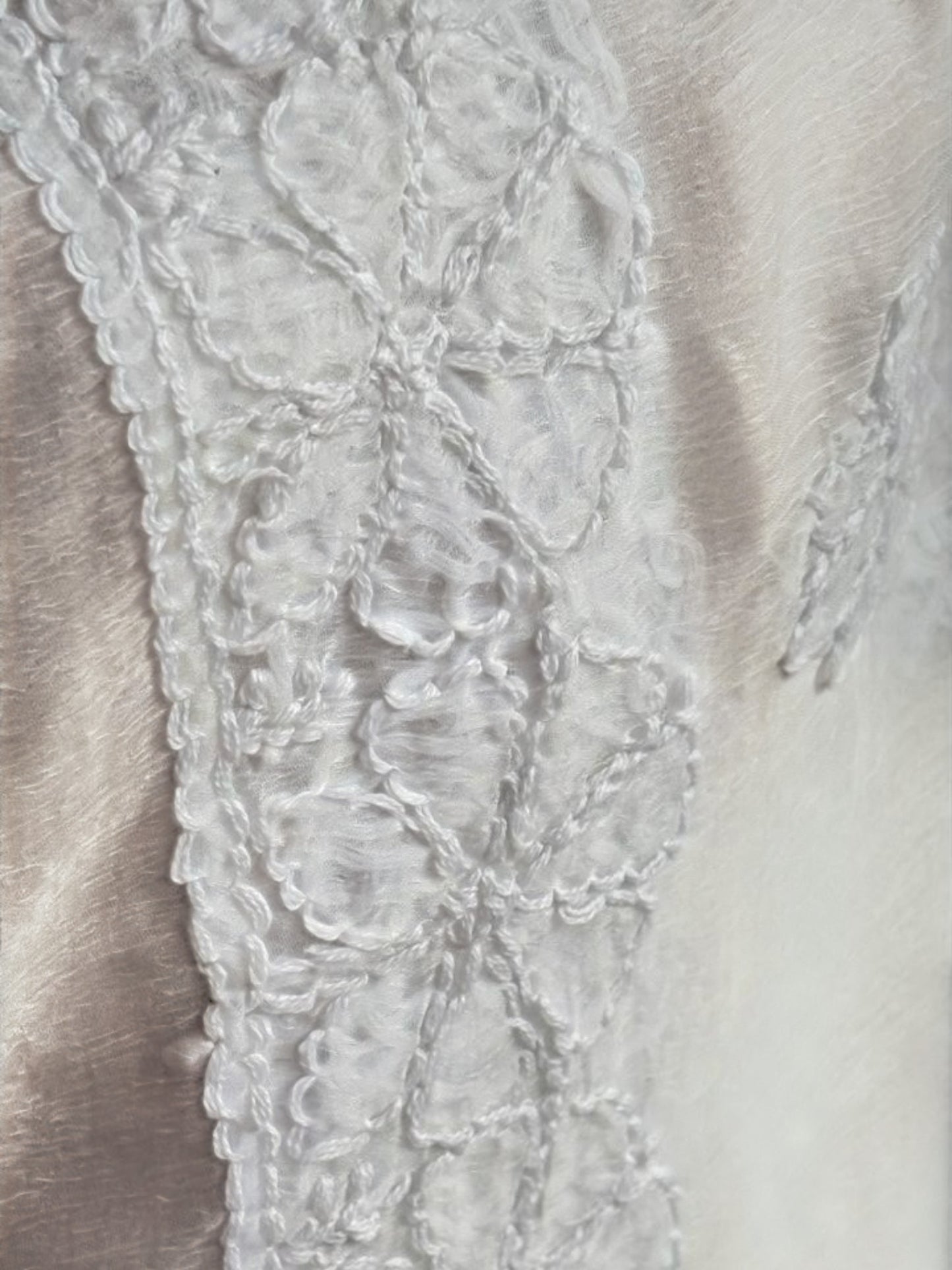 LUCKNOWI WHITE CHIKANKARI SHADOW WORK DUPATTA
