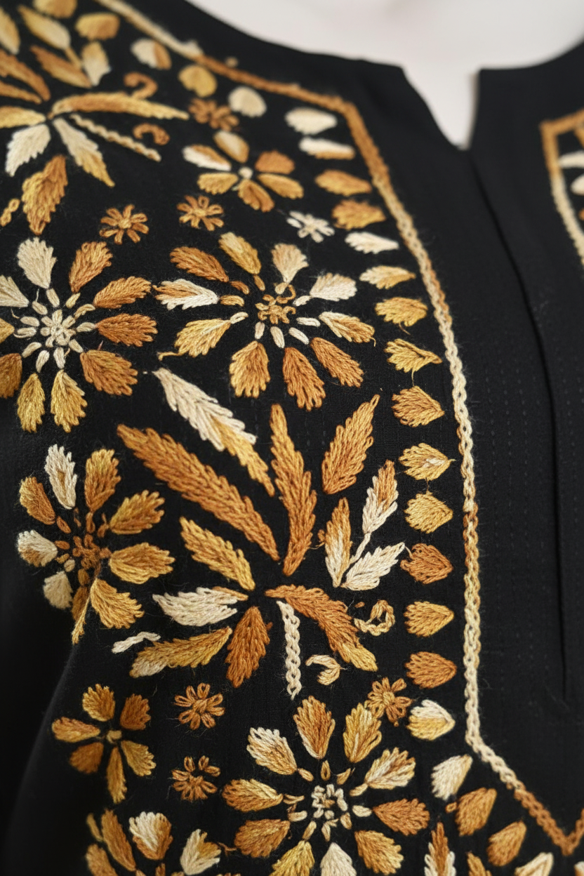 BLACK MODAL CHIKANKARI KURTI –  HEAVY HANDWORK