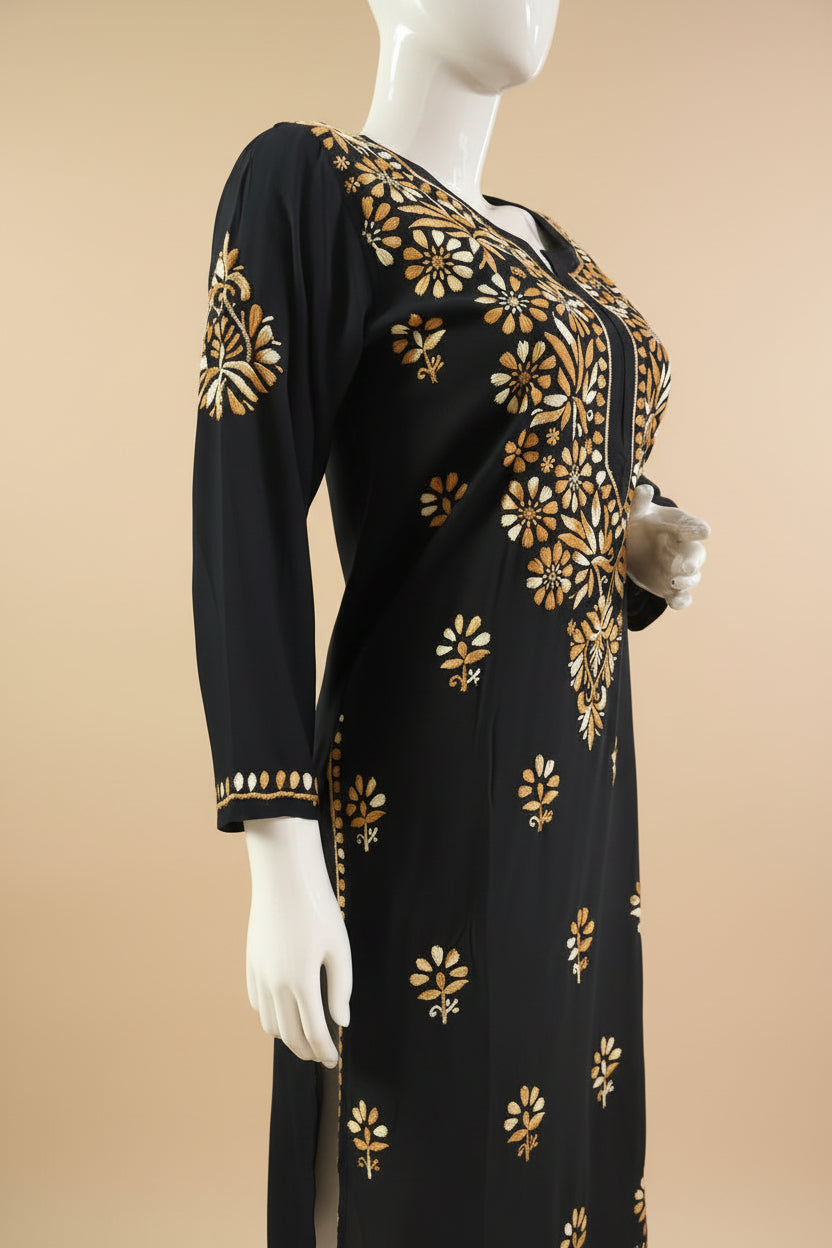 BLACK MODAL CHIKANKARI KURTI –  HEAVY HANDWORK