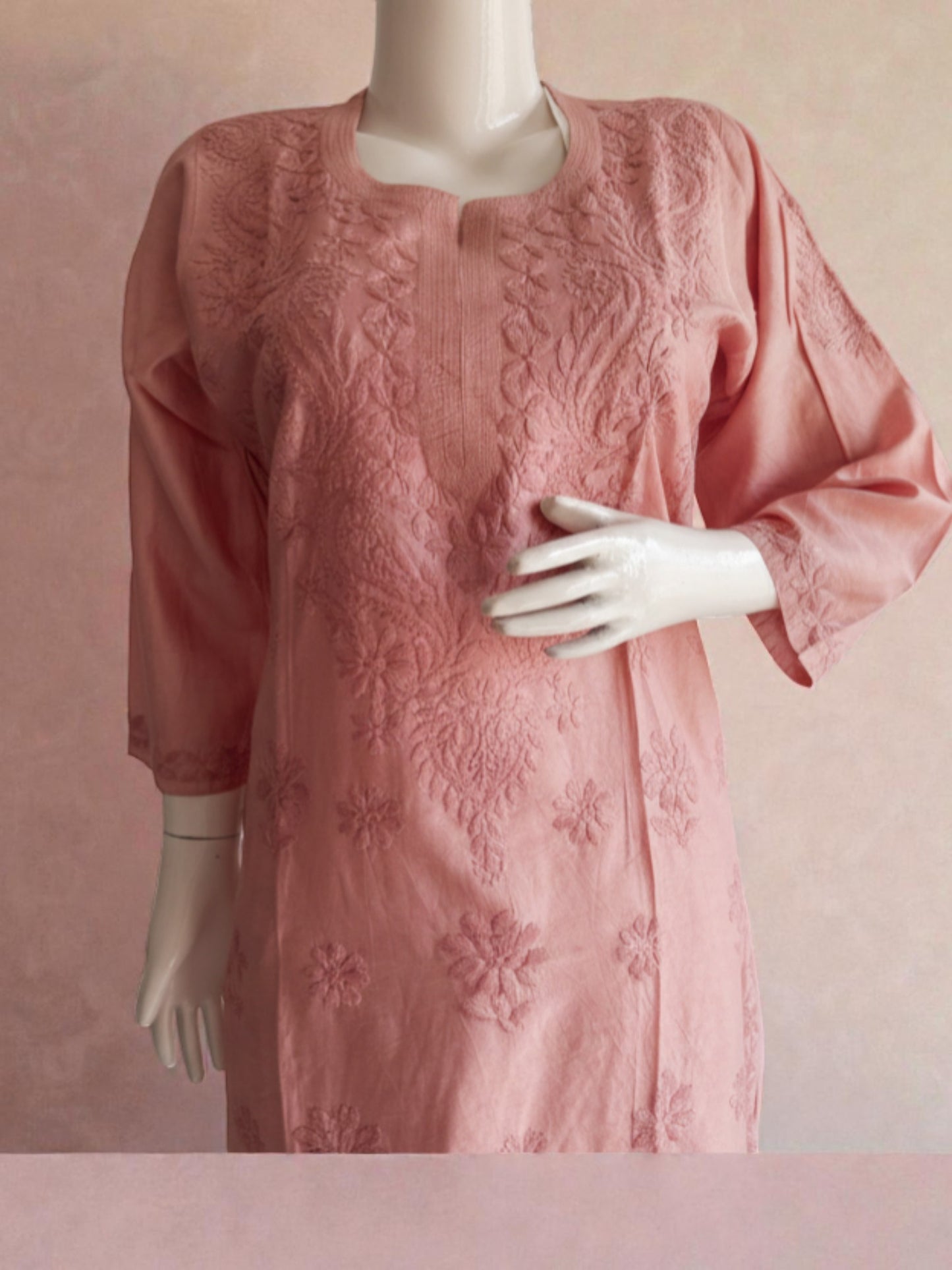 CHANDERI COTTON SUIT WITH CHIKANKARI HANDWORK