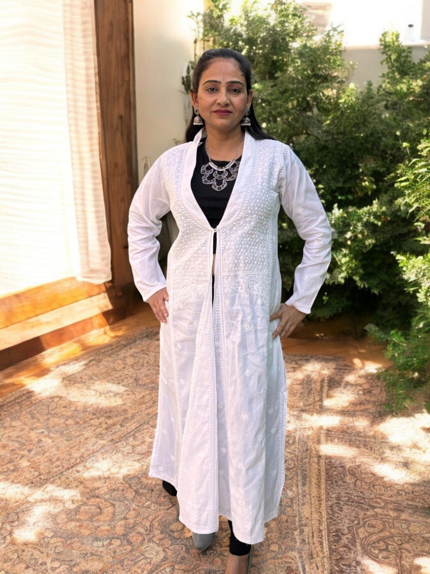 EXCLUSIVE WHITE LONG HANDCRAFTED NOORI JACKET
