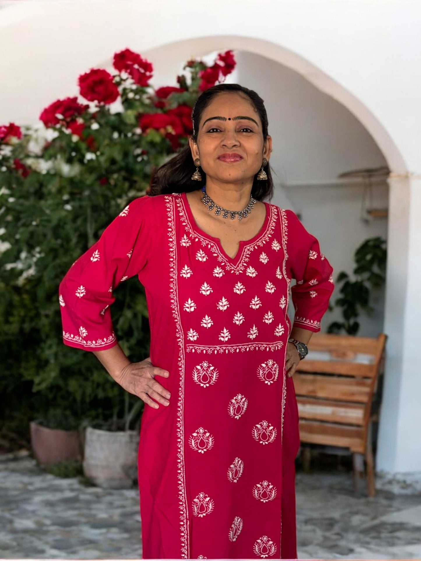 EXCLUSIVE MAGENTA PINK HANDCRAFTED KURTI