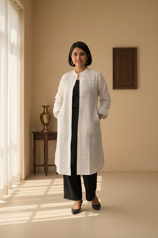 PREMIUM COTTON BROWN HANDCRAFTED JACKET