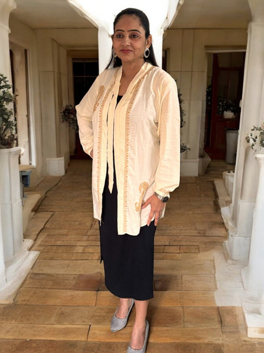 ELEGANT CREAM CHIKANKARI SHIRT