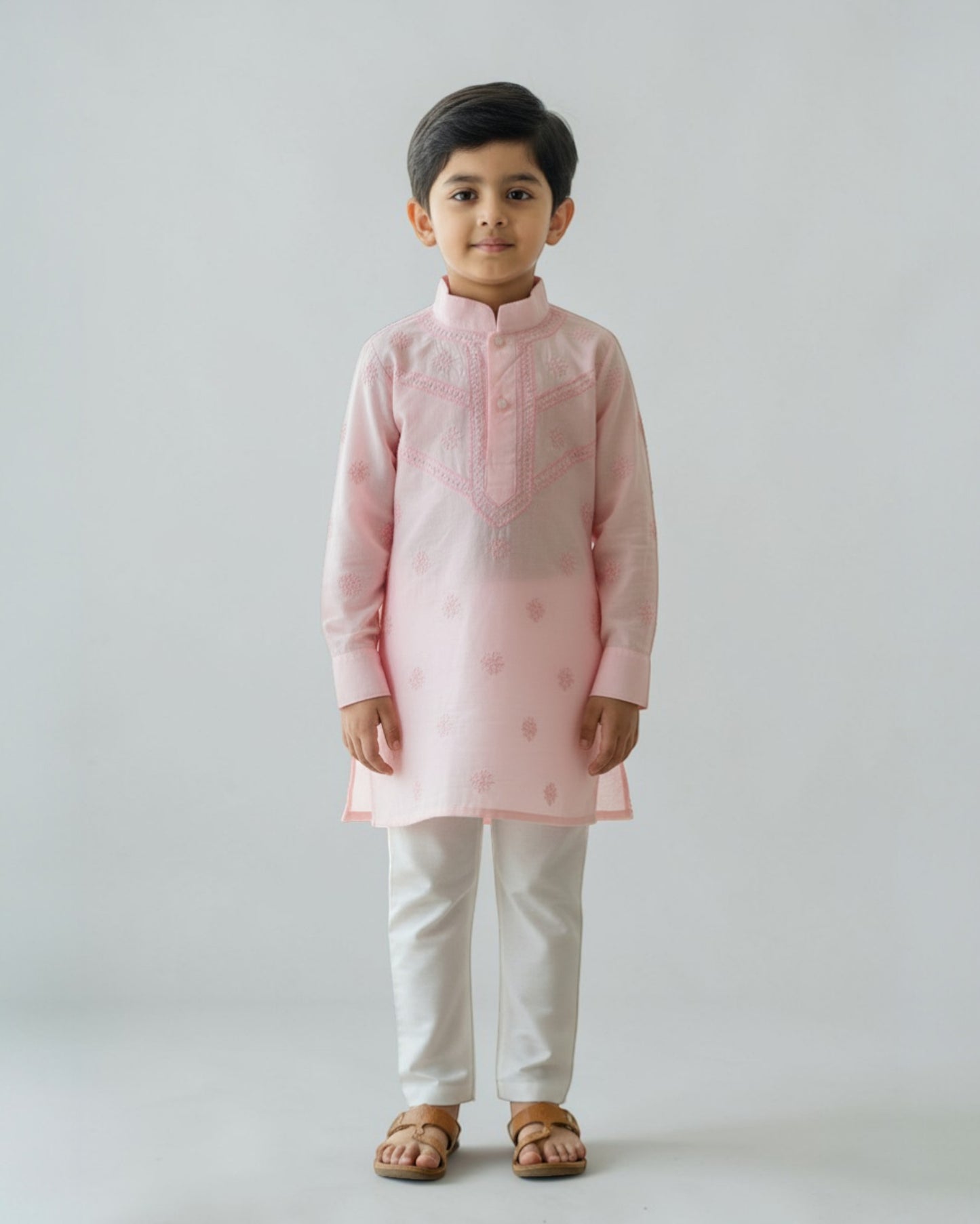 BOYS LUCKNOWI CHIKANKARI KURTA PAJAMA SET