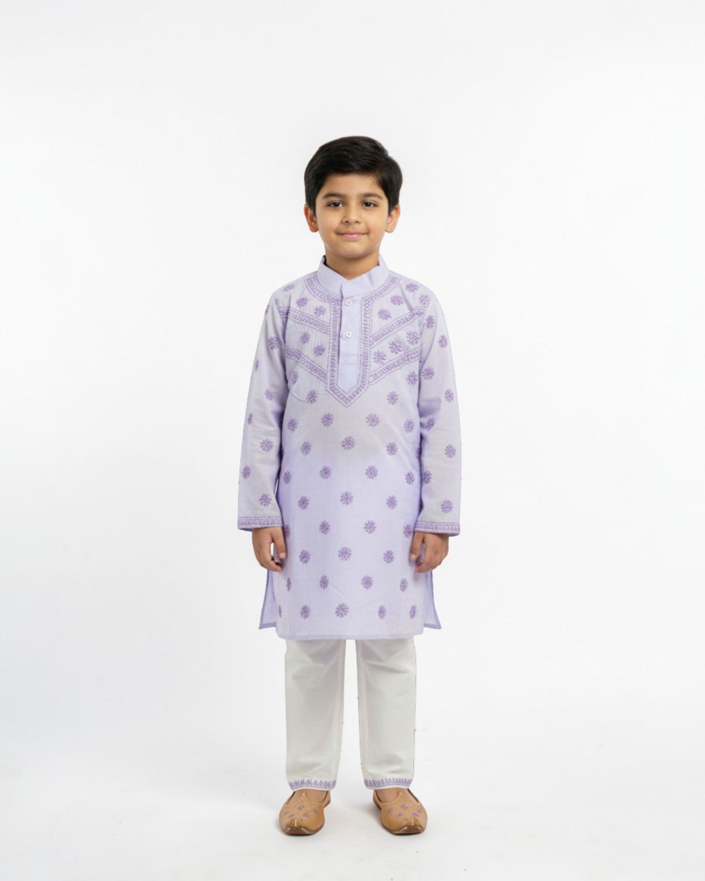 BOYS LUCKNOWI CHIKANKARI KURTA PAJAMA SET