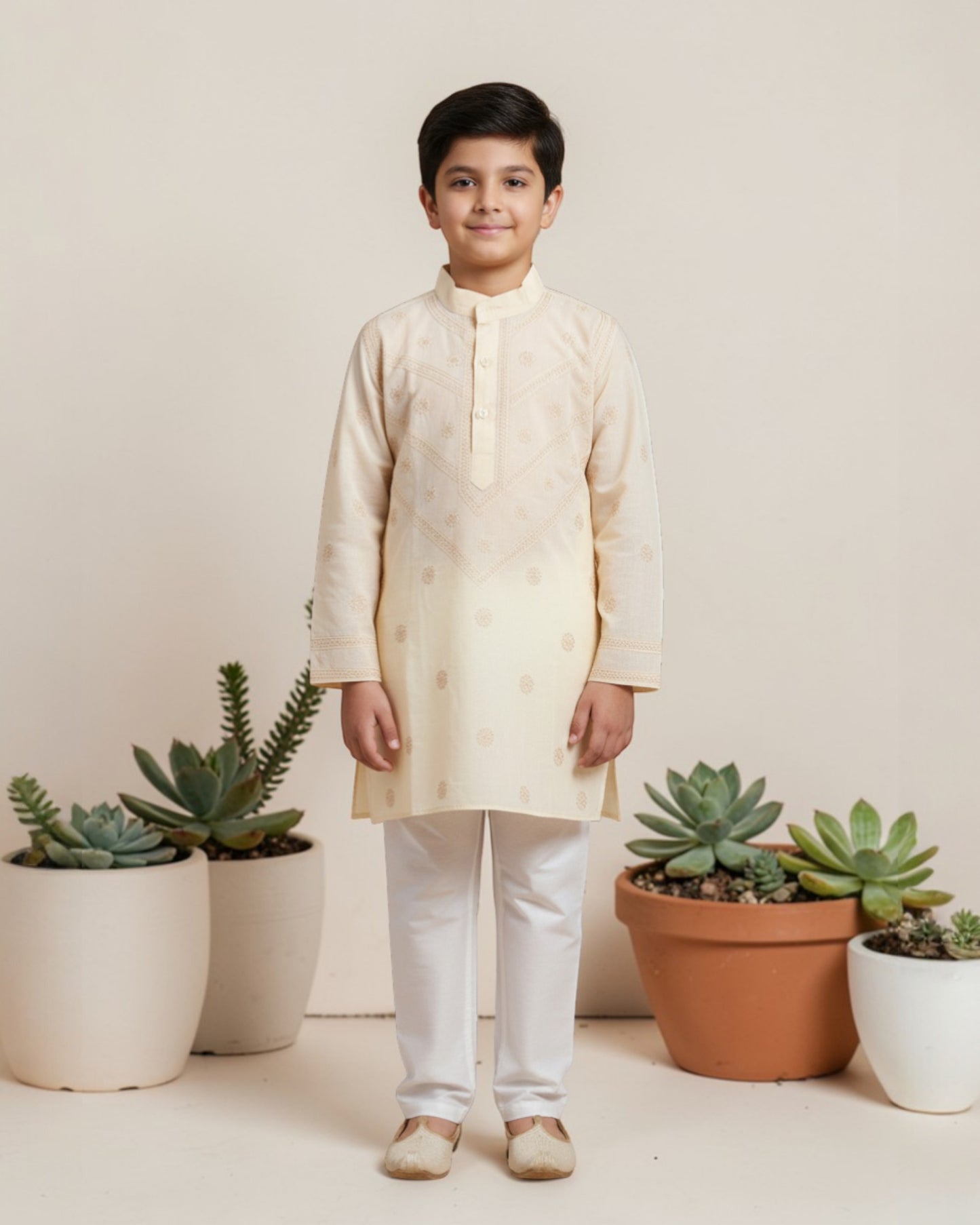 BOYS LUCKNOWI CHIKANKARI KURTA PAJAMA SET