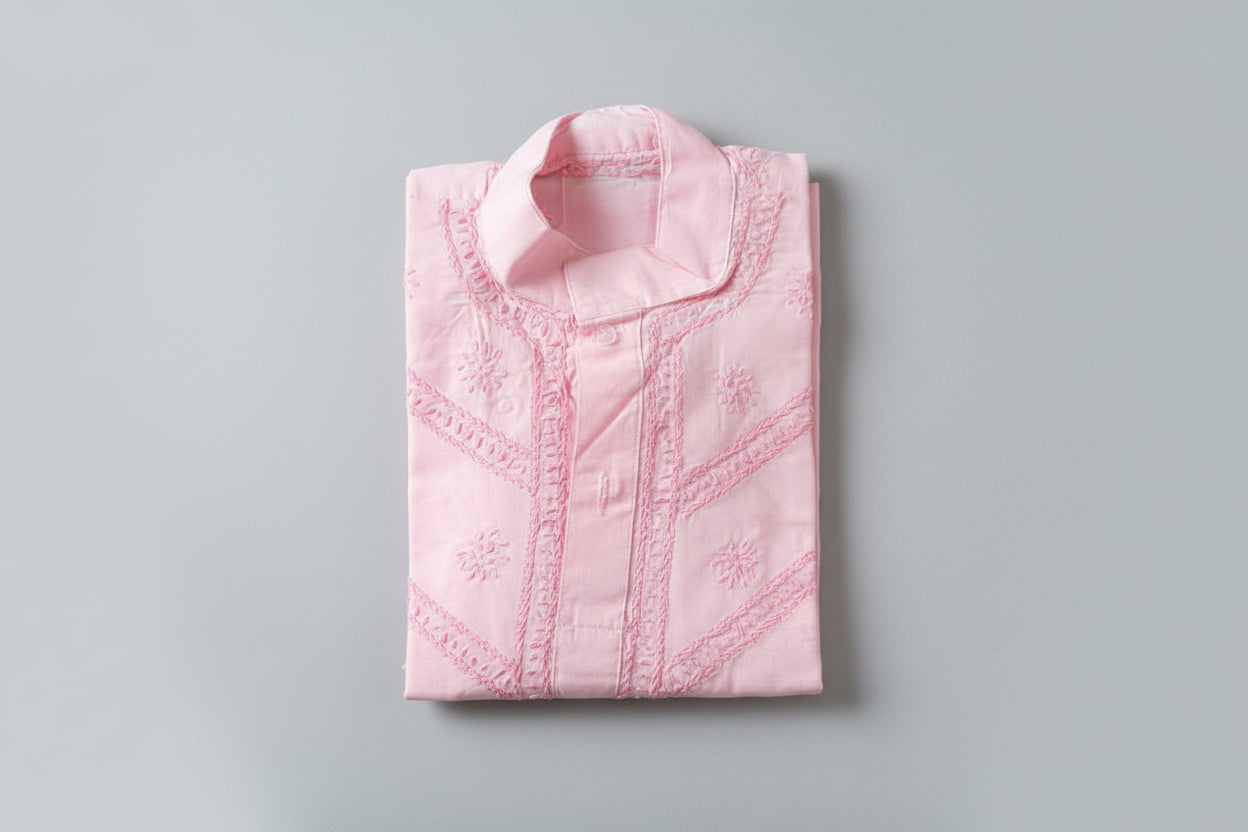 BOYS LUCKNOWI CHIKANKARI KURTA PAJAMA SET