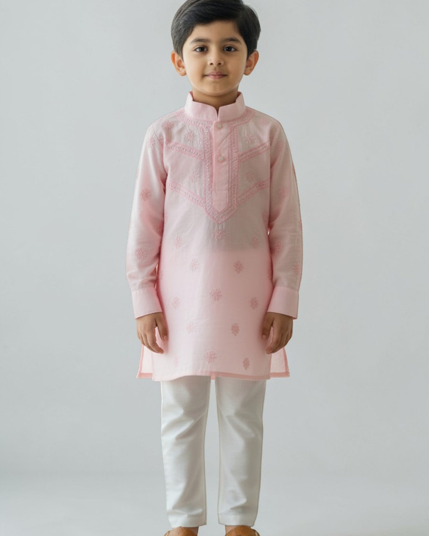 BOYS LUCKNOWI CHIKANKARI KURTA PAJAMA SET