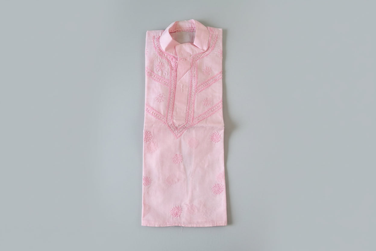 BOYS LUCKNOWI CHIKANKARI KURTA PAJAMA SET