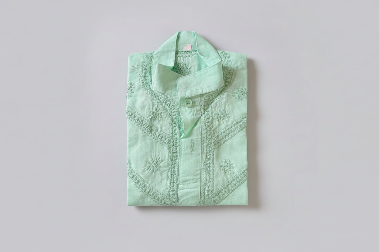 BOYS LUCKNOWI CHIKANKARI KURTA PAJAMA SET
